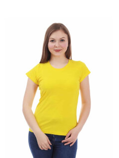 Жёлтая женская футболка с лайкрой