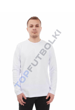 Белый мужской лонгслив с лайкрой Белый мужской лонгслив с лайкрой