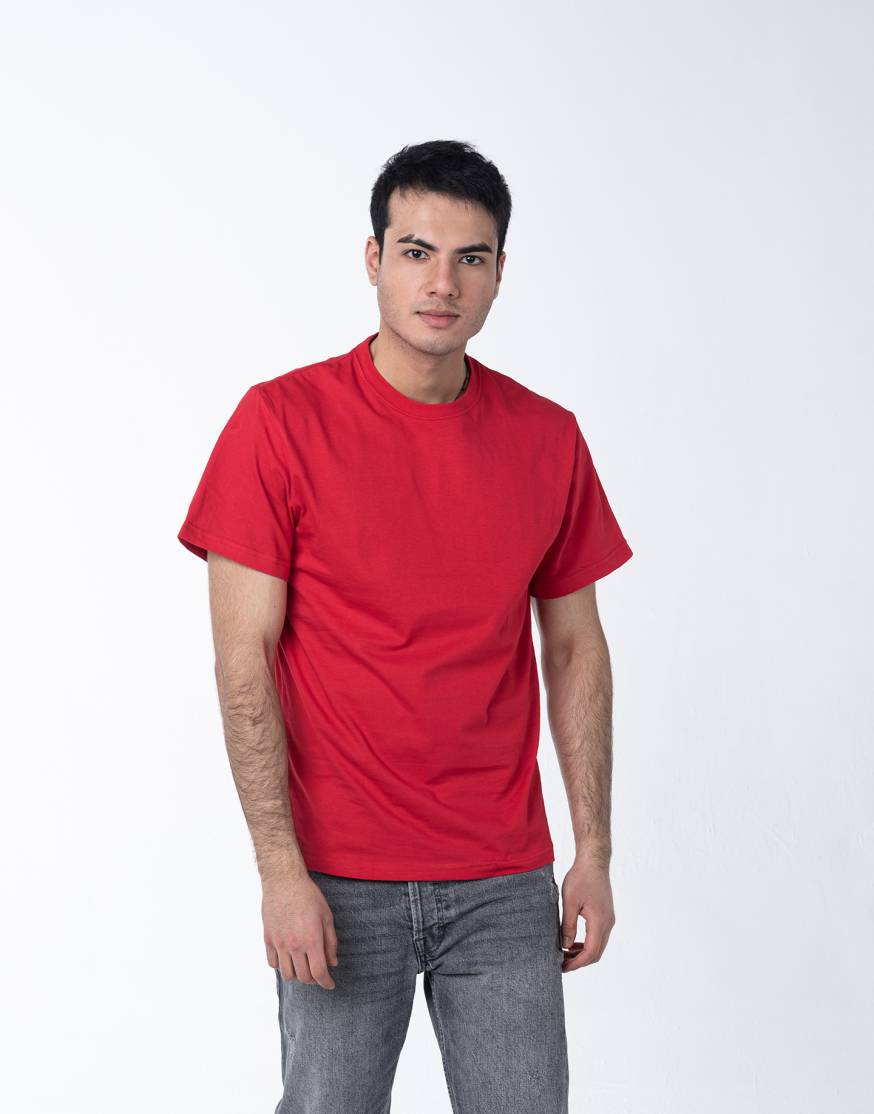 Красная мужская футболка с лайкрой оптом