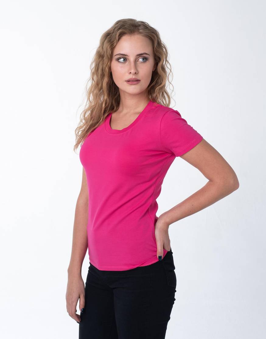 Женская малиновая футболка оптом